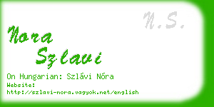 nora szlavi business card